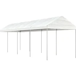 Online Festtelte & havepavilloner - Living pavillon med tag 8,92x2,28x2,69 m polyethylen hvid Telte & Lysthuse