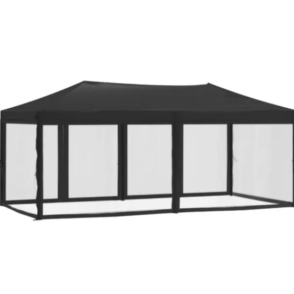 Telte & Lysthuse^Festtelte & havepavilloner - Living foldbart festtelt med sidevægge 3x6 m antracitgrå