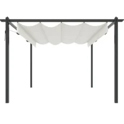 Buer, Spalier, Lysthuse Uden Tag^Festtelte & havepavilloner - Living havepavillon med sammenrulleligt tag 4x3 m cremefarvet