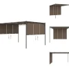 Clearance Festtelte & havepavilloner - Living havepavillon med sidegardin 4x3x2,25 m gråbrun Buer, Spalier, Lysthuse Uden Tag