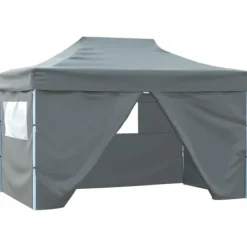 Telte & Lysthuse^Festtelte & havepavilloner - Living foldbart telt pop-up med 4 sidevægge 3 x 4,5 m antracitgrå