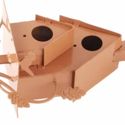Til Fugle & Småvildt^Fågelhus i metall med stolpe Metallkonst Stuga Fågelhusstakar Hummingbird House Nödställda fågelhus i metall Trädgårdsinredning