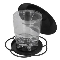 Til Fugle & Småvildt^Fågelmatare 1L Slitstark ABS Lätt att fylla Transparent Behållare Bärbar Paviljong Design Hängande Fågelmatare