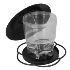 Til Fugle & Småvildt^Fågelmatare 1L Slitstark ABS Lätt att fylla Transparent Behållare Bärbar Paviljong Design Hängande Fågelmatare