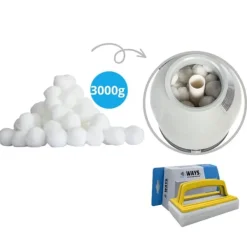 Outlet Filterkugler - Flowclear Polysphere - 3000 gram & WAYS skrubbebørste Pool- & Spatilbehør