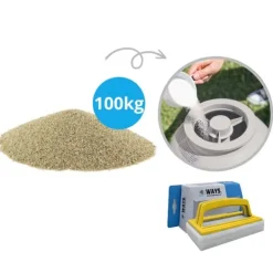 Discount Filtersand til sandfilterpumpe - Comfortpool - Indhold 100 kg (4 x 25 kg) & WAYS skrubbebørste Pool- & Spatilbehør