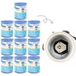 Pool- & Spatilbehør^Filtre Type H - Intex - egnet til filterpumpe 28602GS - 10 stykker & WAYS skrubbebørste