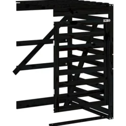 Skure, Garager & Carports^Firdobbelt skraldespandsskjuler i massivt fyrretræ | Farve: Sort