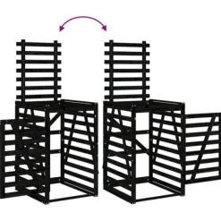 Skure, Garager & Carports^Firdobbelt skraldespandsskjuler i massivt fyrretræ | Farve: Sort