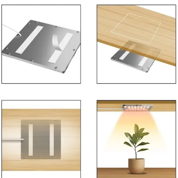 Hot Fire-hovedet LED plantelys til loftmontering med timer og dæmpbar fuldspektrum Kit Til Plante- & Urtedyrkning