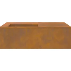 Pejse^Firkantet bålsted i forvitret stål - Udendørs varme og hygge | Størrelse: 100x100x30 cm