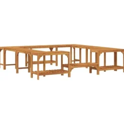 Spa & Udendørsbad^Firkantet Udendørs Boblebad Indhegning i Akacietræ | Størrelse: 230 x 230 cm | Farve: Brun
