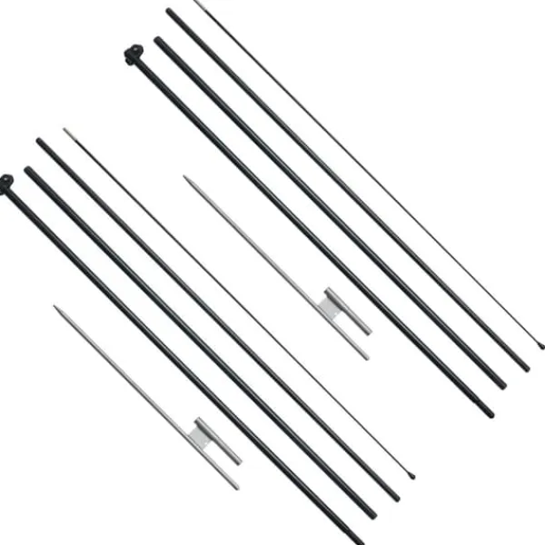 Flag & Vindposer^Fjerflagstang Kit 2 Pakker Swooper 16,3 Fod med Jordpæle, Holdbar og Let at Montere