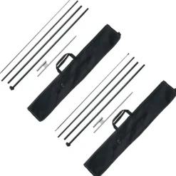 Flag & Vindposer^Fjerflagstang Kit 2 Pakker Swooper 16,3 Fod med Jordpæle, Holdbar og Let at Montere