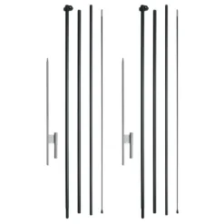 Flag & Vindposer^Fjerflagstang Kit 2 Pakker Swooper 16,3 Fod med Jordpæle, Holdbar og Let at Montere