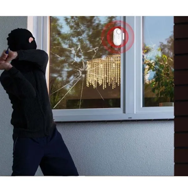 Sensorer Til Sikkerhedssystemer^Fjernbetjening Vibration & Dør Sensor Alarm - Inkluderet Batteri, Kompatibel med Alle Døre og Vinduer