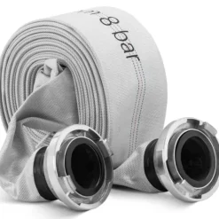 Brandslukkere^Flad brandmandswebslange til vand med storz-stik 3'' 76 mm 8-24 bar 20 m