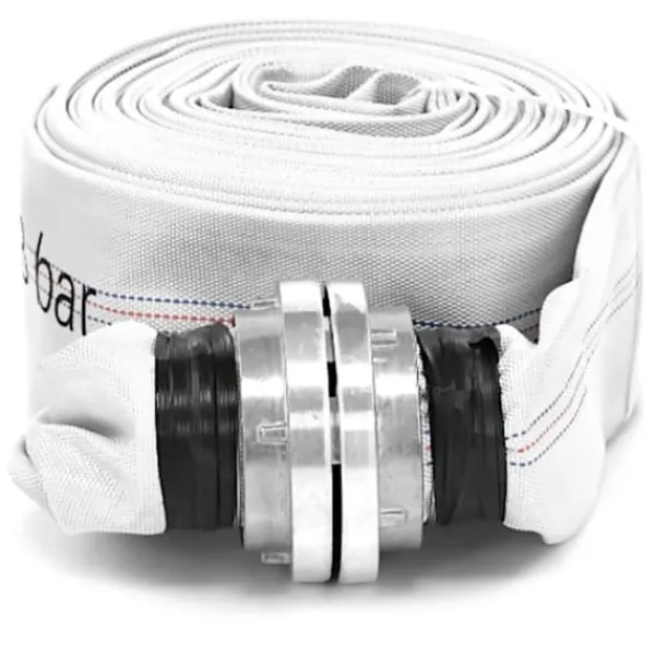 Brandslukkere^Flad brandmandswebslange til vand med storz-stik 3'' 76 mm 8-24 bar 20 m