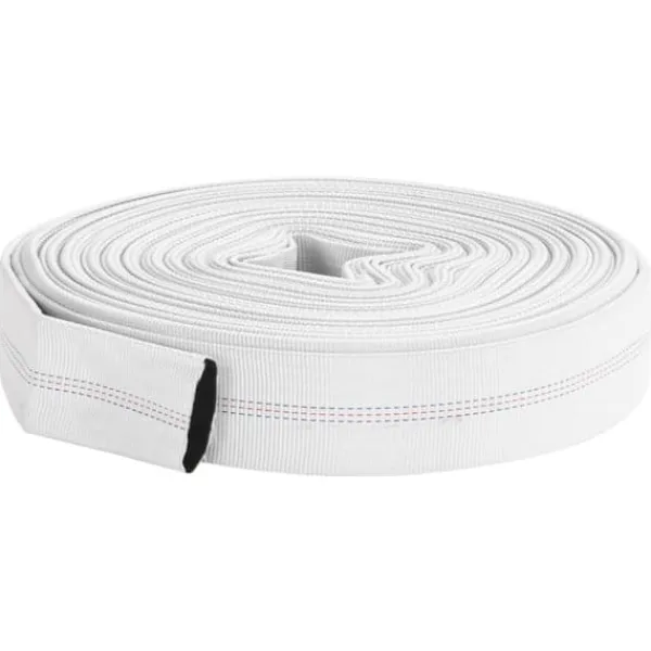 Brandslukkere^Flad PVC brandslange 30 m 1" - Højtryksvandslange | Farve: Gul | Størrelse: 30 m