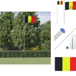 Online Flag & vimpler - Living Belgien flag og flagstang 6,23 m aluminium Flag & Vindposer