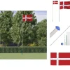 Flag & Vindposer^Flag & vimpler - Living Danmark flag og flagstang 6,23 m aluminium