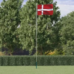 Flag & Vindposer^Flag & vimpler - Living Danmark flag og flagstang 6,23 m aluminium