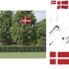 Flag & Vindposer^Flag & vimpler - Living Danmark flag og flagstang 5,55 m aluminium
