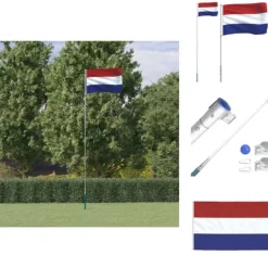 Flag & Vindposer^Flag & vimpler - Living Holland flag og flagstang 5,55 m aluminium