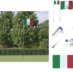 Online Flag & vimpler - Living Italien flag og flagstang 5,55 m aluminium Flag & Vindposer