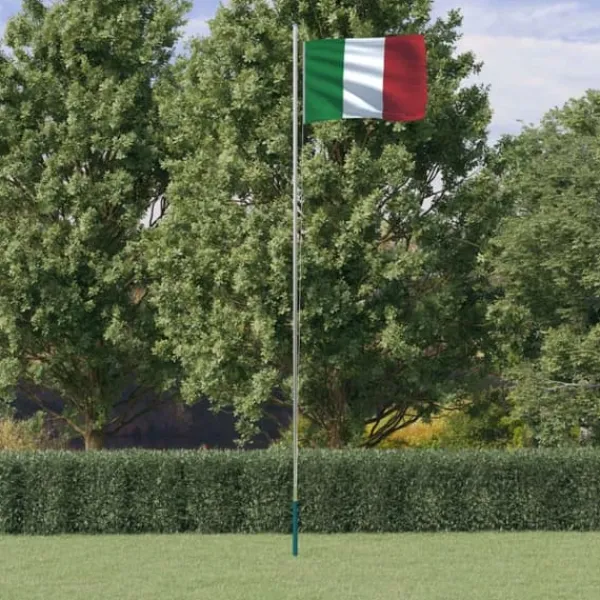 Flag & Vindposer^Flag & vimpler - Living Italien flag og flagstang 6,23 m aluminium