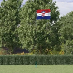 Discount Flag & vimpler - Living Kroatien flag og flagstang 5,55 m aluminium Flag & Vindposer