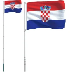 Discount Flag & vimpler - Living Kroatien flag og flagstang 5,55 m aluminium Flag & Vindposer