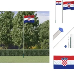 Flag & Vindposer^Flag & vimpler - Living Kroatien flag og flagstang 6,23 m aluminium