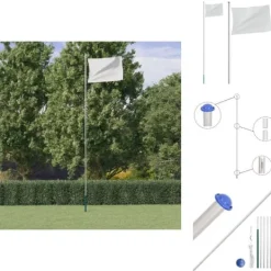 Flag & Vindposer^Flag & vimpler - Living sektionsinddelt flagstang 6,23 m aluminium sølvfarvet
