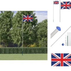 Online Flag & vimpler - Living Storbritannien flag og flagstang 6,23 m aluminium Flag & Vindposer