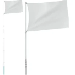 Flag & Vindposer^Flag & vimpler - Living teleskopflagstang 5,5 m aluminium sølvfarvet