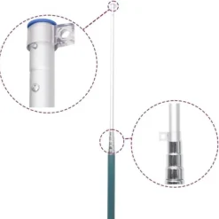 Flag & Vindposer^Flag & vimpler - Living teleskopflagstang 5,5 m aluminium sølvfarvet