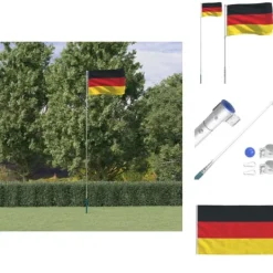 Flag & Vindposer^Flag & vimpler - Living Tyskland flag og flagstang 5,55 m aluminium
