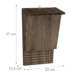 Til Fugle & Småvildt^Flagermusehus, 37x22x12,5 cm, Brun