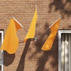 Clearance Flagstangholder i rustfrit stål – Moderne design | Størrelse: 10,5x7,5 cm | Farve: Sølv Flag & Vindposer