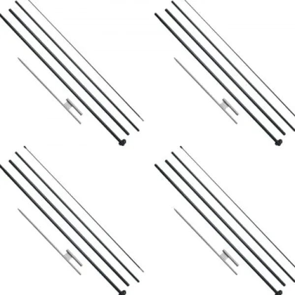 Best Flagstangssæt, 4-pak fjerformede flagstænger 440x498,5 cm, udendørs, aluminiumlegering Flag & Vindposer