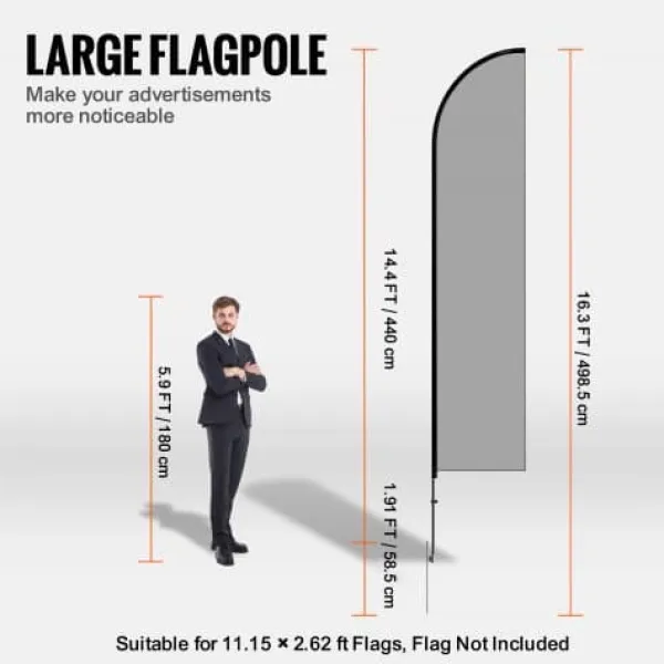 Best Flagstangssæt, 4-pak fjerformede flagstænger 440x498,5 cm, udendørs, aluminiumlegering Flag & Vindposer