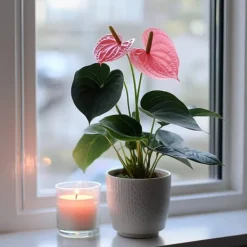 Krukkeplanter Indendørs^Flamingoblomst - Anthurium 'Sweet Dream' - Højde 35-45cm - ø12cm