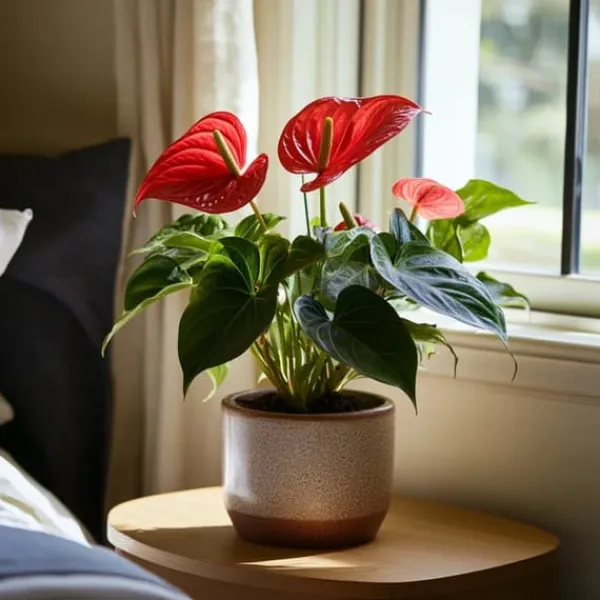 Krukkeplanter Indendørs^Flamingoblomst - Anthurium 'Royal Champion' - Højde 35-45cm - ø12cm