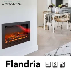 New Flandria el-indbygningsovn - 1500 Watt varme - fjernbetjening Pejse