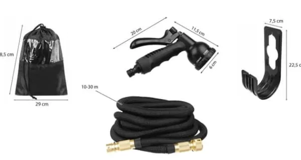 Viking Choice Vanding^Fleksibel haveslange - 10-30 meter - med sprøjtepistol - sort