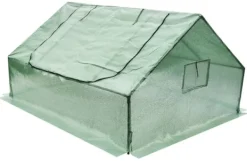 Drivhus^Flora havedrivhus - folietelt, kold ramme med insektnet, store ventilationsvinduer