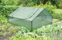 Drivhus^Flora havedrivhus - folietelt, kold ramme med insektnet, store ventilationsvinduer
