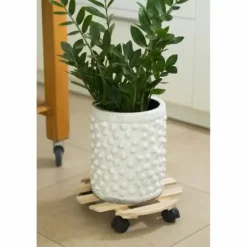 New Flowerpot Standt with Wheels Nature Natural Fir wood Støtte Med Hjul, Sæder & Knæbeskyttelse Til Havepleje