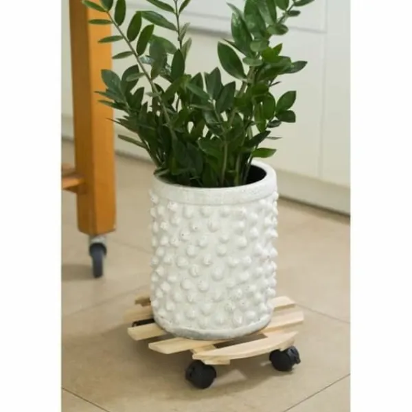New Flowerpot Standt with Wheels Nature Natural Fir wood Støtte Med Hjul, Sæder & Knæbeskyttelse Til Havepleje